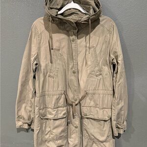 Top Shop hooded zip up w/button flap